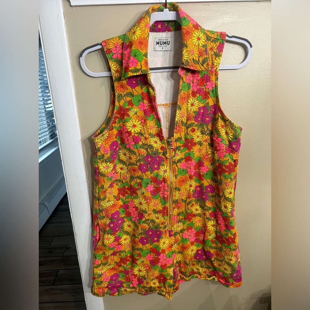 Show me your MUMU denim romper Floral - Multicolor Small